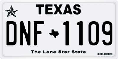 TX license plate DNF1109