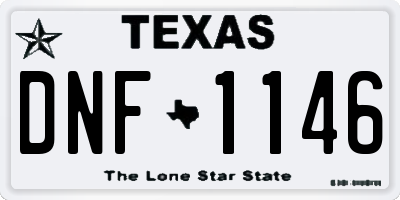 TX license plate DNF1146
