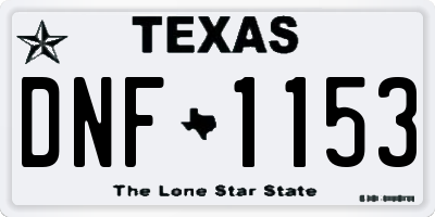 TX license plate DNF1153