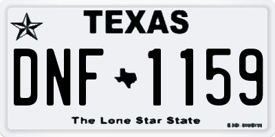 TX license plate DNF1159