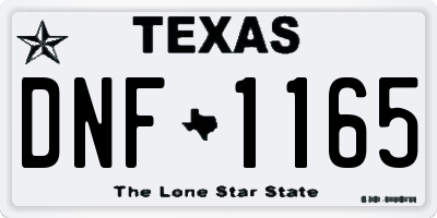 TX license plate DNF1165