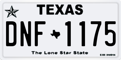 TX license plate DNF1175
