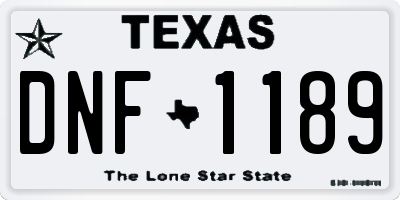 TX license plate DNF1189
