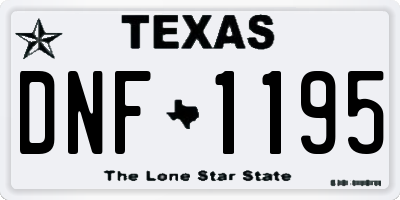 TX license plate DNF1195