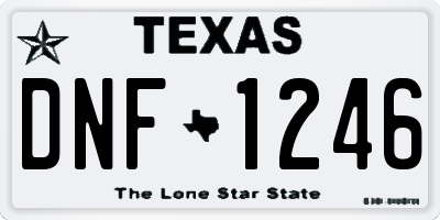 TX license plate DNF1246