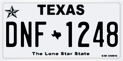 TX license plate DNF1248