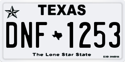 TX license plate DNF1253
