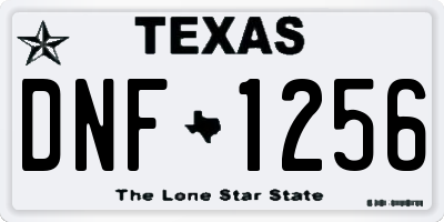 TX license plate DNF1256