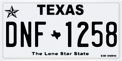 TX license plate DNF1258