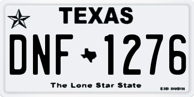 TX license plate DNF1276
