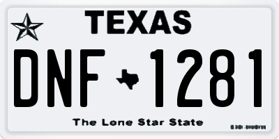 TX license plate DNF1281