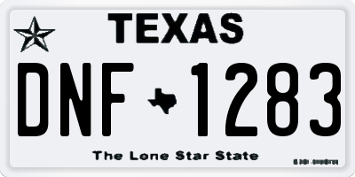 TX license plate DNF1283