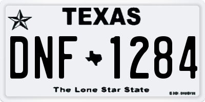 TX license plate DNF1284