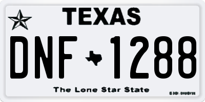 TX license plate DNF1288