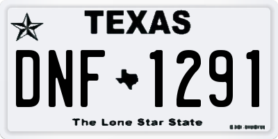 TX license plate DNF1291