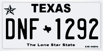 TX license plate DNF1292