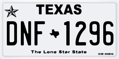 TX license plate DNF1296