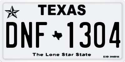 TX license plate DNF1304