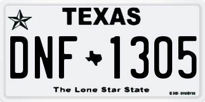 TX license plate DNF1305