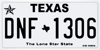 TX license plate DNF1306