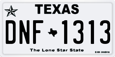 TX license plate DNF1313