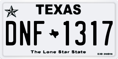 TX license plate DNF1317