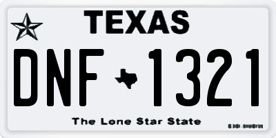TX license plate DNF1321