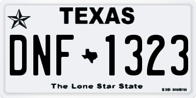 TX license plate DNF1323