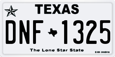 TX license plate DNF1325
