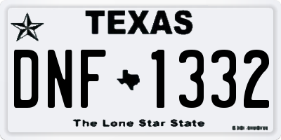 TX license plate DNF1332