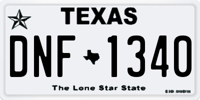 TX license plate DNF1340