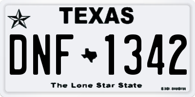 TX license plate DNF1342