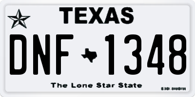 TX license plate DNF1348
