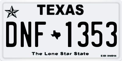 TX license plate DNF1353