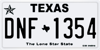 TX license plate DNF1354