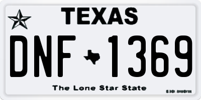 TX license plate DNF1369