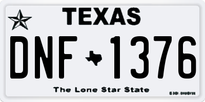 TX license plate DNF1376