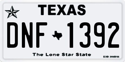 TX license plate DNF1392