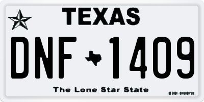TX license plate DNF1409