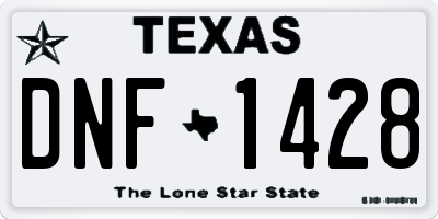 TX license plate DNF1428