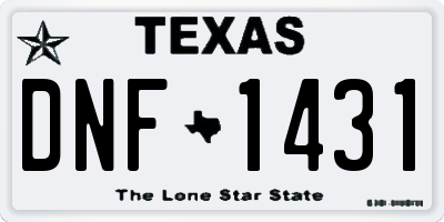 TX license plate DNF1431