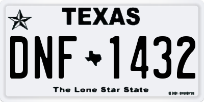 TX license plate DNF1432