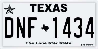 TX license plate DNF1434