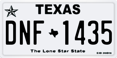 TX license plate DNF1435