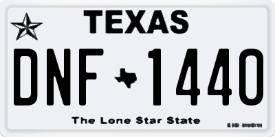 TX license plate DNF1440
