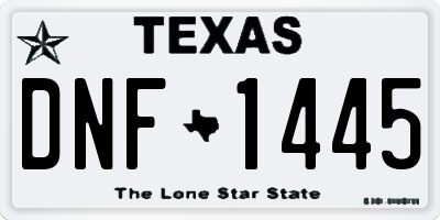 TX license plate DNF1445