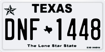 TX license plate DNF1448