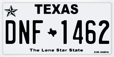 TX license plate DNF1462