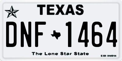 TX license plate DNF1464