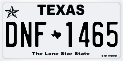 TX license plate DNF1465